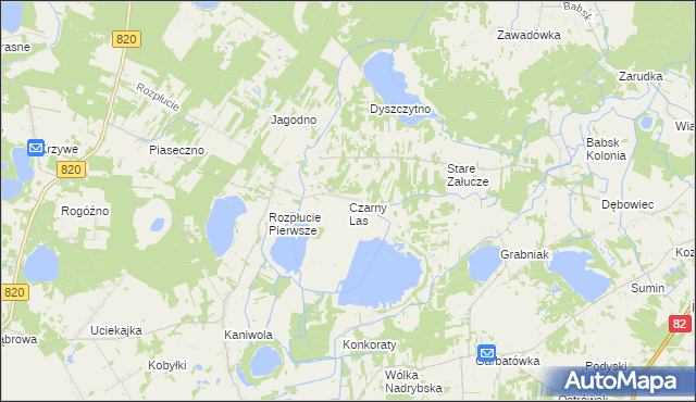 mapa Czarny Las gmina Ludwin, Czarny Las gmina Ludwin na mapie Targeo