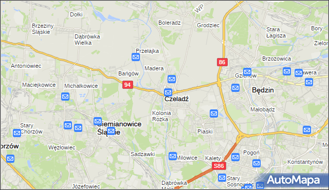 mapa Czeladź, Czeladź na mapie Targeo