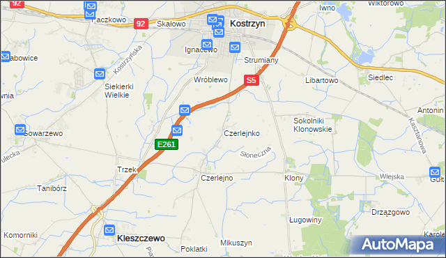 mapa Czerlejnko, Czerlejnko na mapie Targeo