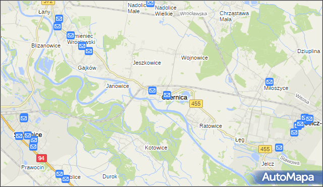 mapa Czernica powiat wrocławski, Czernica powiat wrocławski na mapie Targeo