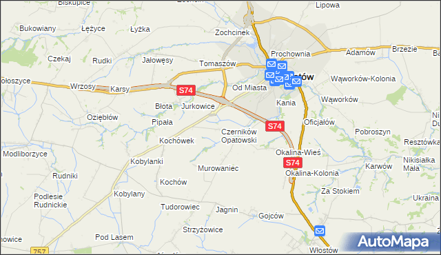 mapa Czerników Opatowski, Czerników Opatowski na mapie Targeo