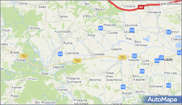 mapa Czułówek, Czułówek na mapie Targeo