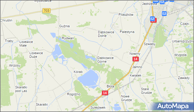 mapa Dąbkowice Górne, Dąbkowice Górne na mapie Targeo