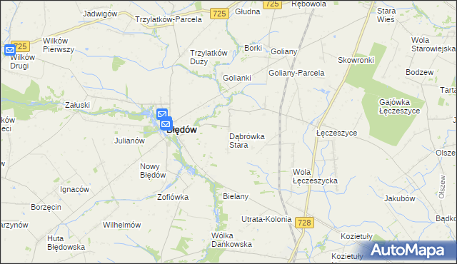 mapa Dąbrówka Stara, Dąbrówka Stara na mapie Targeo