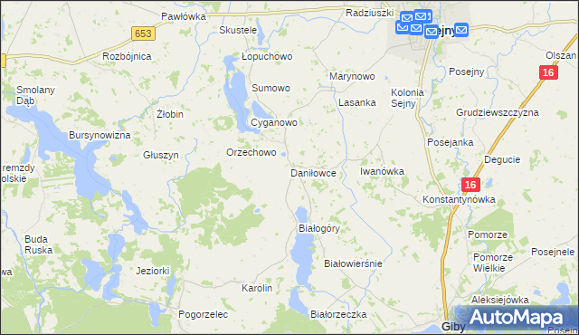 mapa Daniłowce, Daniłowce na mapie Targeo