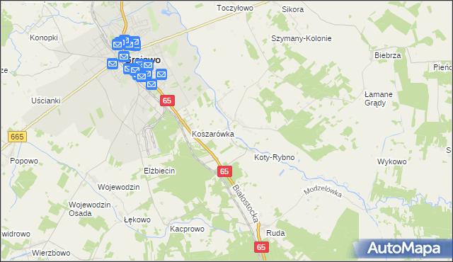 mapa Danówek, Danówek na mapie Targeo