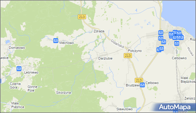 mapa Darzlubie, Darzlubie na mapie Targeo