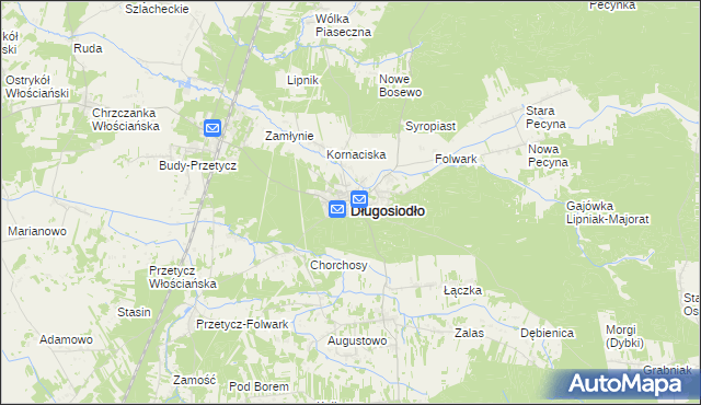 mapa Długosiodło, Długosiodło na mapie Targeo