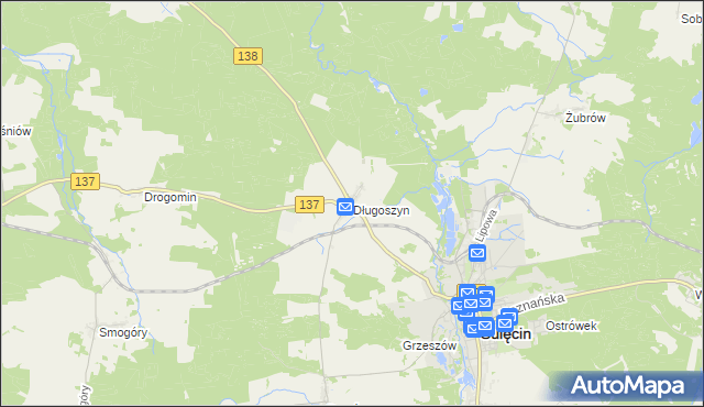 mapa Długoszyn, Długoszyn na mapie Targeo