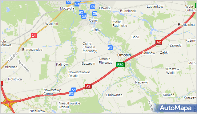 mapa Dmosin Pierwszy, Dmosin Pierwszy na mapie Targeo