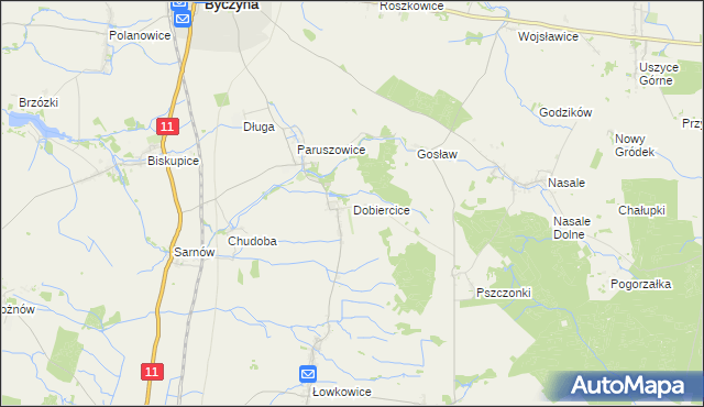 mapa Dobiercice, Dobiercice na mapie Targeo