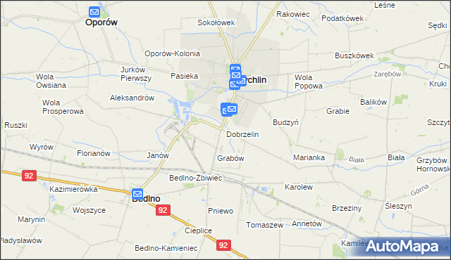 mapa Dobrzelin, Dobrzelin na mapie Targeo