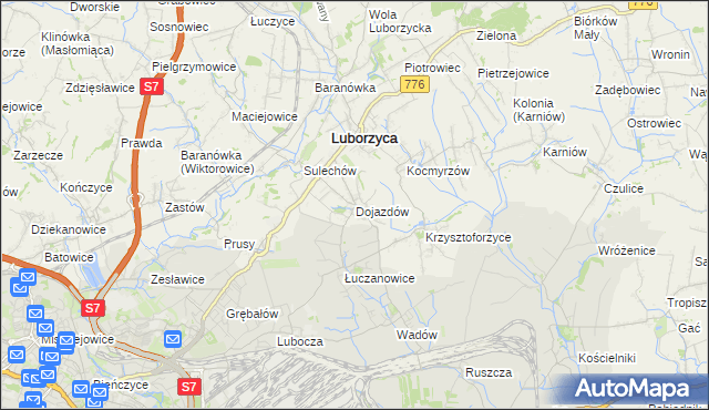 mapa Dojazdów, Dojazdów na mapie Targeo