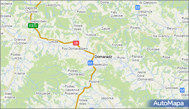 mapa Domaradz powiat brzozowski, Domaradz powiat brzozowski na mapie Targeo