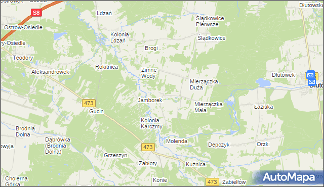 mapa Drzewociny, Drzewociny na mapie Targeo