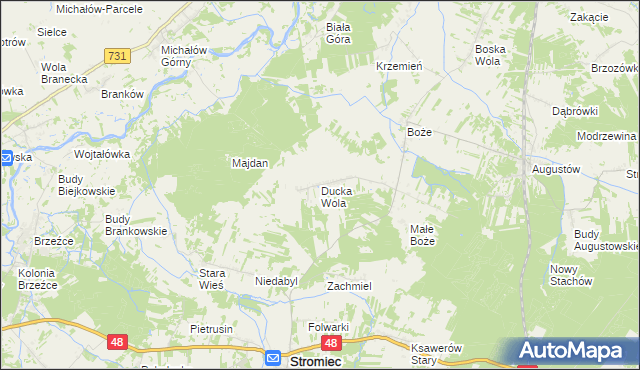 mapa Ducka Wola, Ducka Wola na mapie Targeo