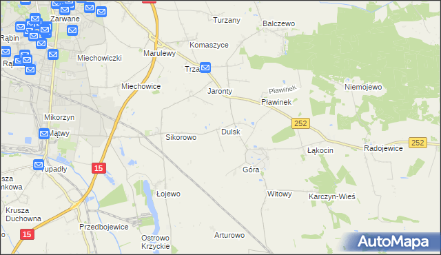 mapa Dulsk gmina Inowrocław, Dulsk gmina Inowrocław na mapie Targeo