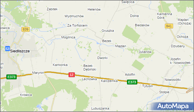 mapa Dworki gmina Siedliszcze, Dworki gmina Siedliszcze na mapie Targeo