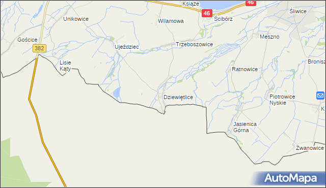 mapa Dziewiętlice, Dziewiętlice na mapie Targeo