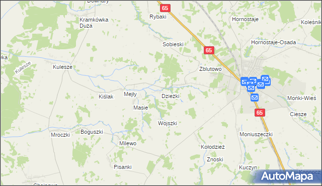 mapa Dzieżki, Dzieżki na mapie Targeo