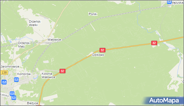 mapa Dzikowo gmina Gubin, Dzikowo gmina Gubin na mapie Targeo