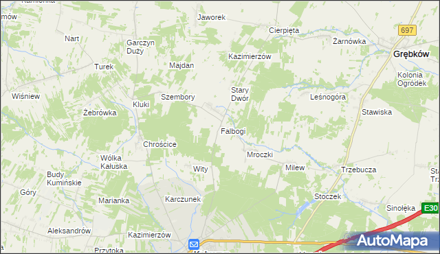 mapa Falbogi, Falbogi na mapie Targeo