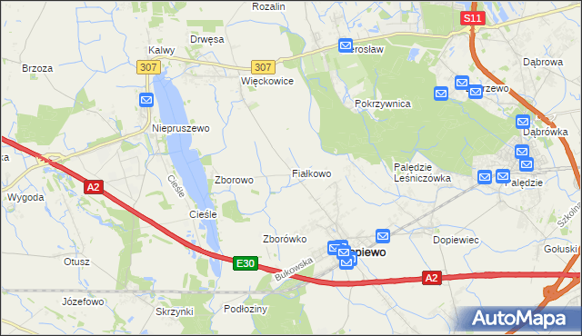mapa Fiałkowo, Fiałkowo na mapie Targeo