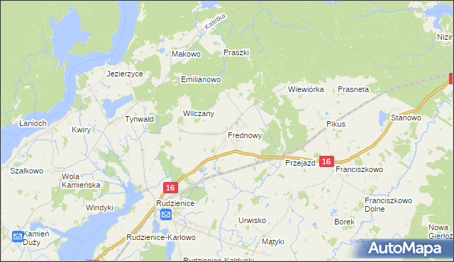 mapa Frednowy, Frednowy na mapie Targeo