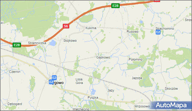 mapa Gąskowo, Gąskowo na mapie Targeo