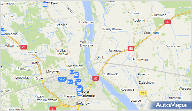 mapa Glinki gmina Karczew, Glinki gmina Karczew na mapie Targeo