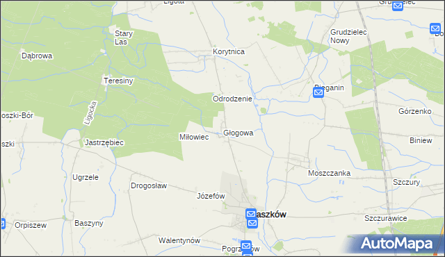 mapa Głogowa gmina Raszków, Głogowa gmina Raszków na mapie Targeo