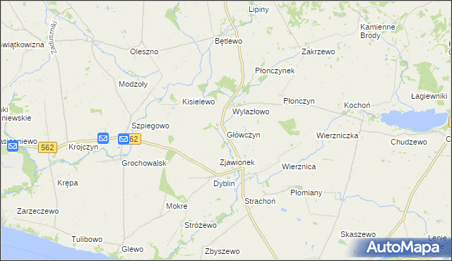 mapa Główczyn gmina Dobrzyń nad Wisłą, Główczyn gmina Dobrzyń nad Wisłą na mapie Targeo