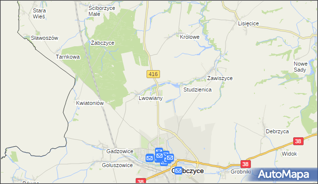 mapa Głubczyce-Sady, Głubczyce-Sady na mapie Targeo