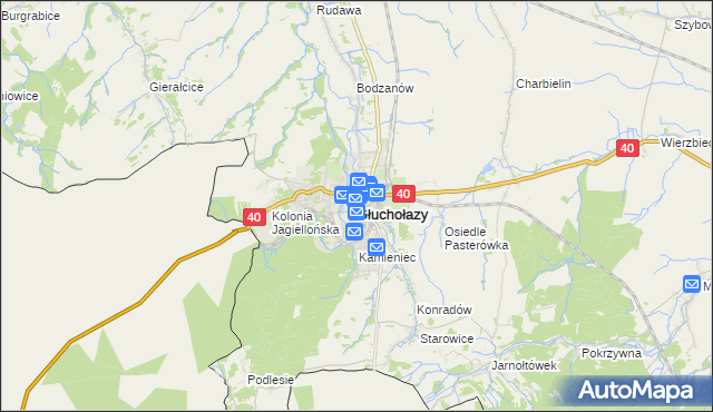 mapa Głuchołazy, Głuchołazy na mapie Targeo