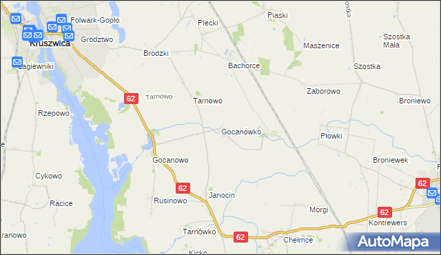 mapa Gocanówko, Gocanówko na mapie Targeo