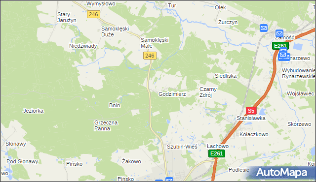 mapa Godzimierz gmina Szubin, Godzimierz gmina Szubin na mapie Targeo