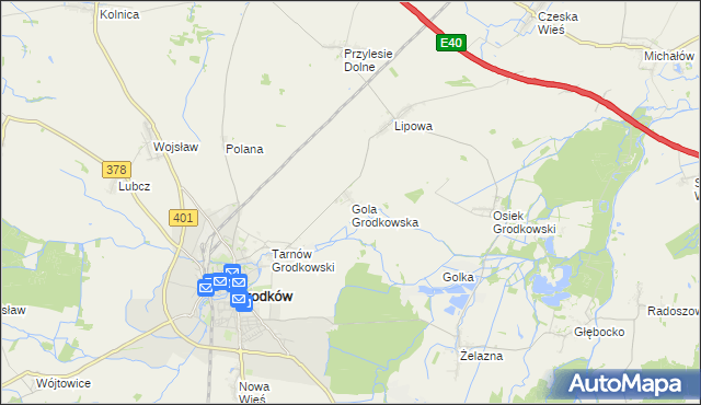 mapa Gola Grodkowska, Gola Grodkowska na mapie Targeo