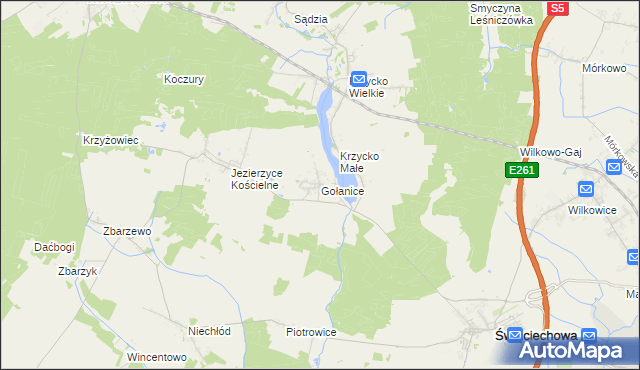 mapa Gołanice, Gołanice na mapie Targeo