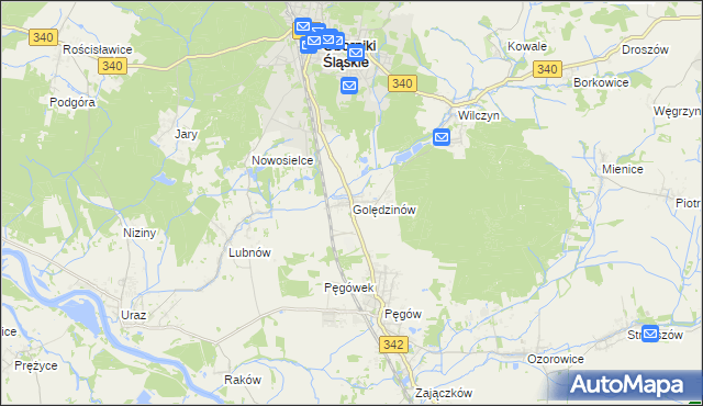 mapa Golędzinów, Golędzinów na mapie Targeo