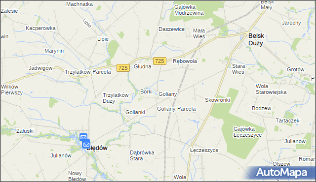 mapa Goliany, Goliany na mapie Targeo
