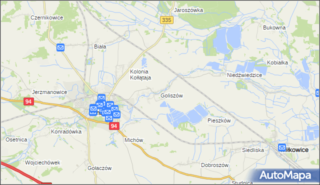 mapa Goliszów, Goliszów na mapie Targeo