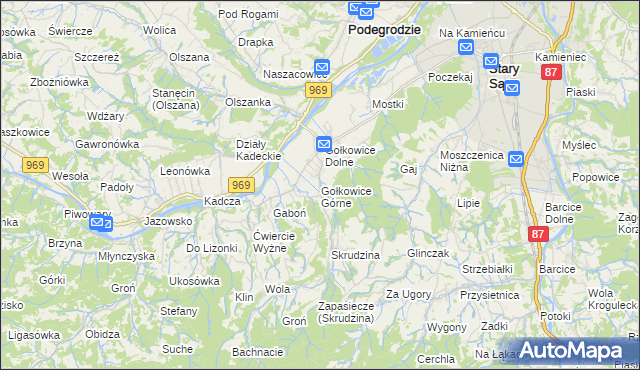 mapa Gołkowice Górne, Gołkowice Górne na mapie Targeo