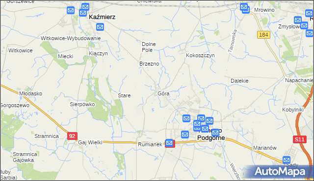 mapa Góra gmina Tarnowo Podgórne, Góra gmina Tarnowo Podgórne na mapie Targeo