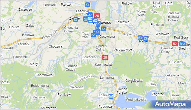mapa Gorzeń Górny, Gorzeń Górny na mapie Targeo