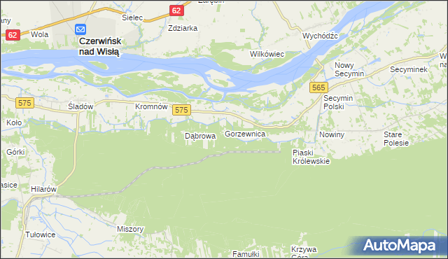 mapa Gorzewnica, Gorzewnica na mapie Targeo