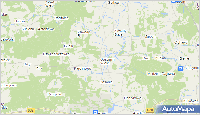 mapa Gościmin Wielki, Gościmin Wielki na mapie Targeo