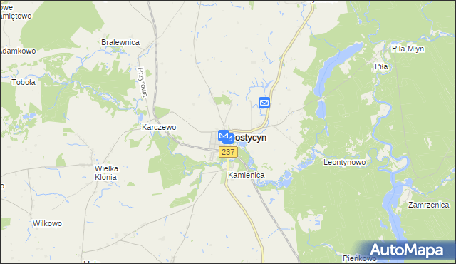 mapa Gostycyn, Gostycyn na mapie Targeo
