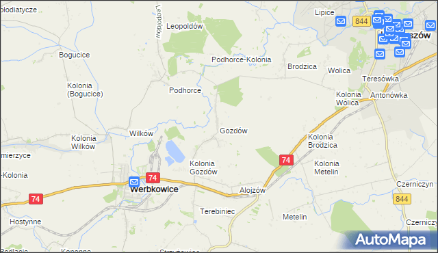 mapa Gozdów gmina Werbkowice, Gozdów gmina Werbkowice na mapie Targeo