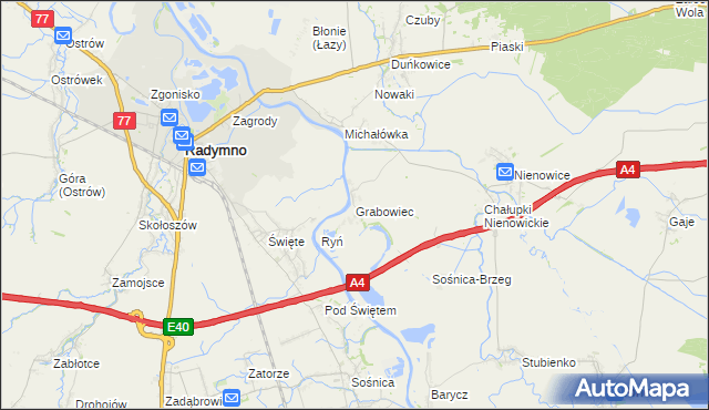 mapa Grabowiec gmina Radymno, Grabowiec gmina Radymno na mapie Targeo