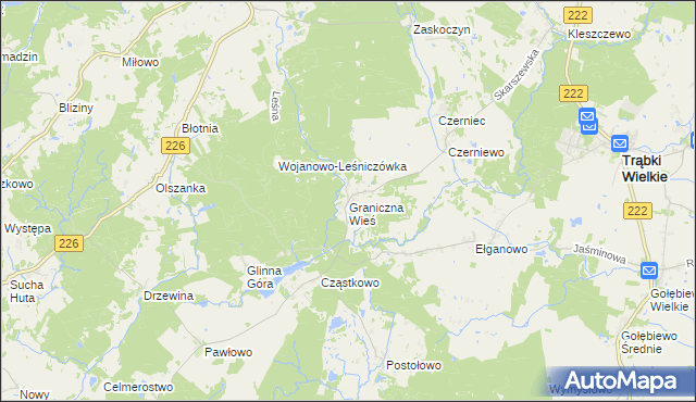 mapa Graniczna Wieś, Graniczna Wieś na mapie Targeo